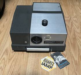 Airequipt 350ef Vintage 2x2 Slide Projector With Tags Manual Working Light And Fan