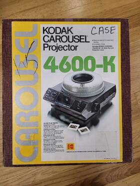 Kodak 4600-k Rare Carousel 4600k Slide Projector With Extra Lens Box Manual