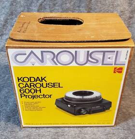 Kodak 600h Carousel Slide Projector Box Tray Bundle Tested - Works