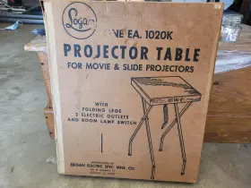 1020k Logan Projector Table In Original Box Vintage Slide