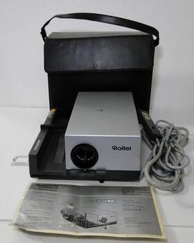 Rollei P35e Vintage Auto Focus Slide Projector With Instructions And Case Lamp Works