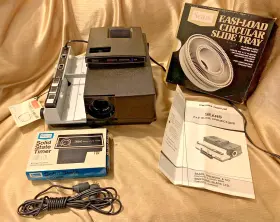 9854 Sears Auto-focus Slide Projector With Remote And Timer Carousel Manual Boxes