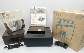 Sears 9874 Whisper-matic Slide Projector Model With 3 Trays Original Box And Manual