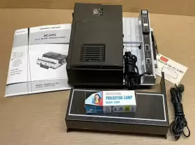 9883 Sears Vtg Solid State Slide Projector 2x2 With Remote And Extra Lamp Manual Box