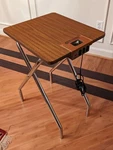 Logan Slide Projector Stand Foldable Table 28" High, 3 Power Plugins Vintage Used. Price: $39.00.
