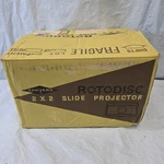 1950S Sawyers Rotodisc 500XR Projector For 2X2 Slides In Box Open. Price: $78.90.