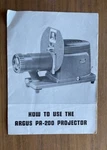 How The Argus PA-200 Projector Booklet Used. Price: $20.00.