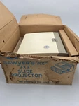 New Original Box Sawyers Vintage 500-S Slide Projector Open. Price: $125.00.