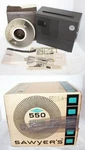 Gaf 550A Sawyer's Slide Projector In Box W/ Manual Bulb & Fan Both Work Used. Price: $99.99.